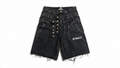 M3MORIX Black Layered Denim Shorts